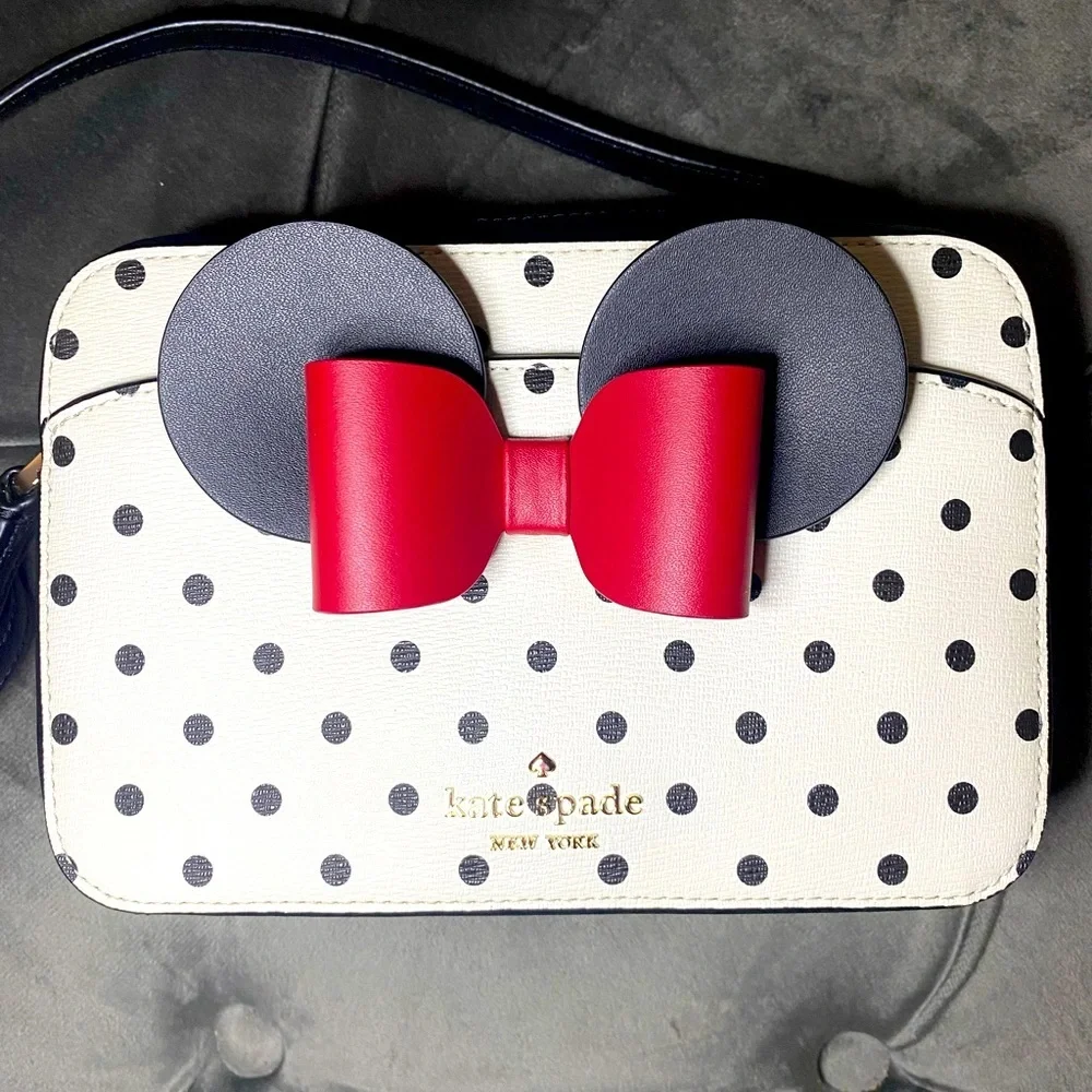 NWT Kate Spade X Disney Minnie Mouse Polka Dot Crossbody Camera Bag